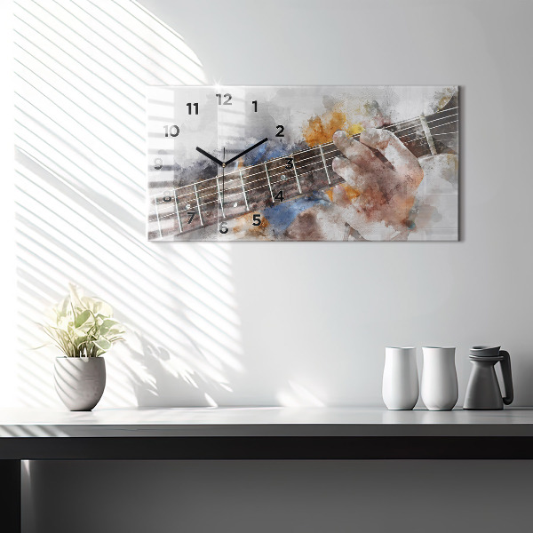 Horloge murale horizontale Guitare
