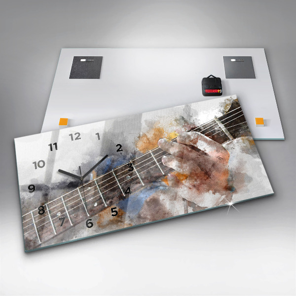 Horloge murale horizontale Guitare