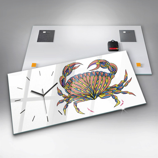 Horloge murale horizontale Crabe ethnique