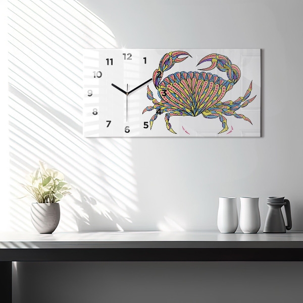 Horloge murale horizontale Crabe ethnique