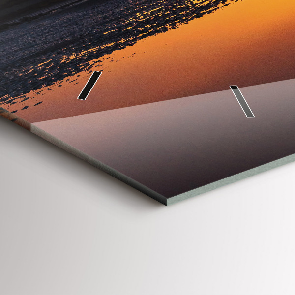 Horloge murale horizontale Coureur et coucher de soleil