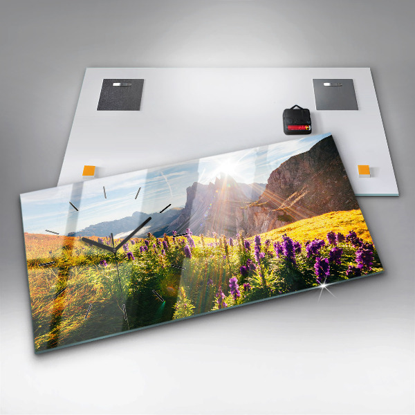 Horloge murale horizontale Prairie de lavande