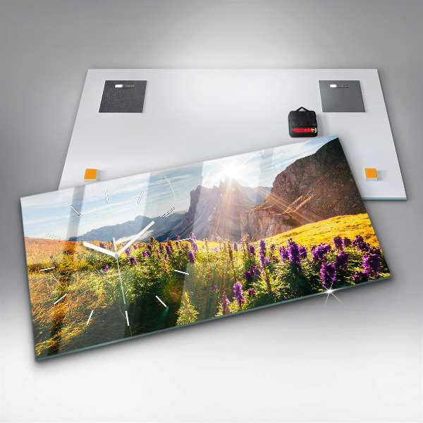 Horloge murale horizontale Prairie de lavande