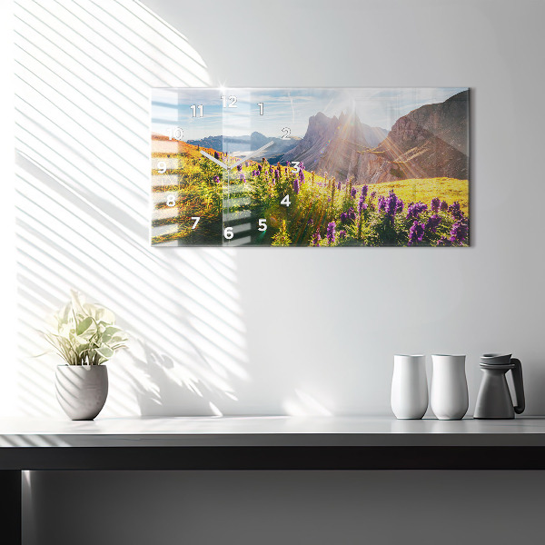 Horloge murale horizontale Prairie de lavande