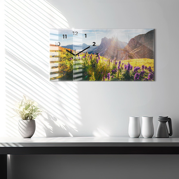 Horloge murale horizontale Prairie de lavande