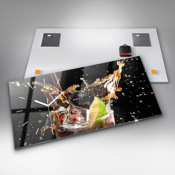 Horloge rectangulaire horizontale Boire avec de la glace