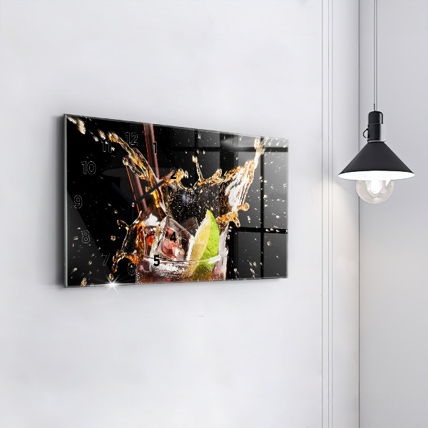 Horloge rectangulaire horizontale Boire avec de la glace