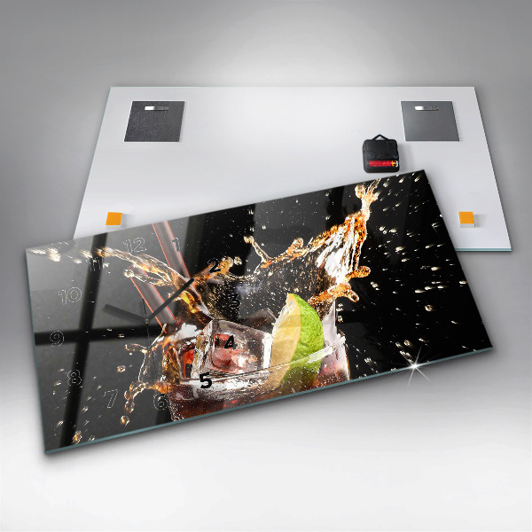 Horloge rectangulaire horizontale Boire avec de la glace