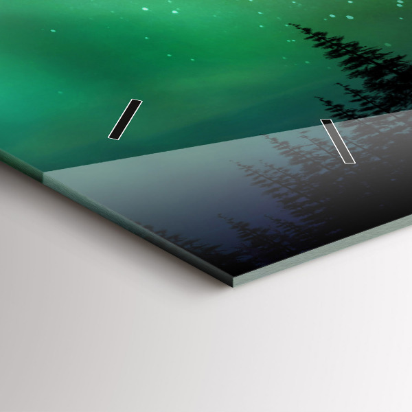 Horloge murale horizontale Aurores boréales