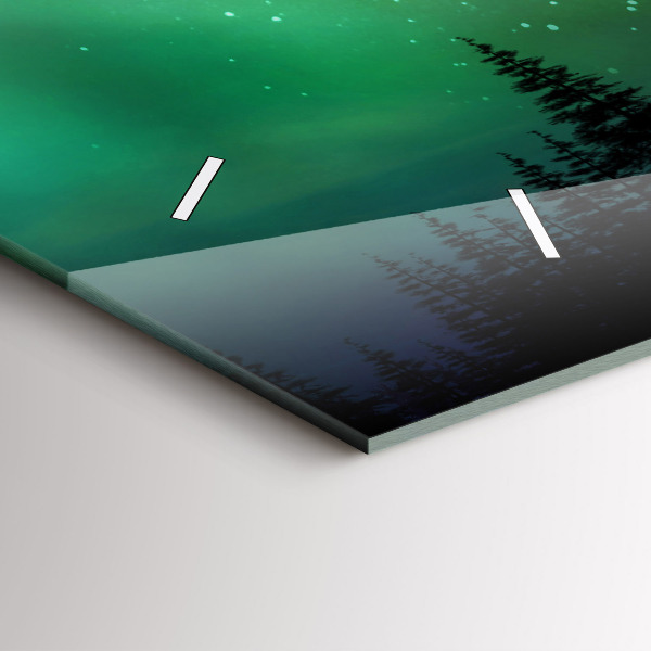 Horloge murale horizontale Aurores boréales