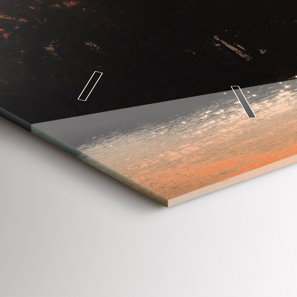 Horloge murale horizontale Vacances au coucher du soleil et aux palmiers