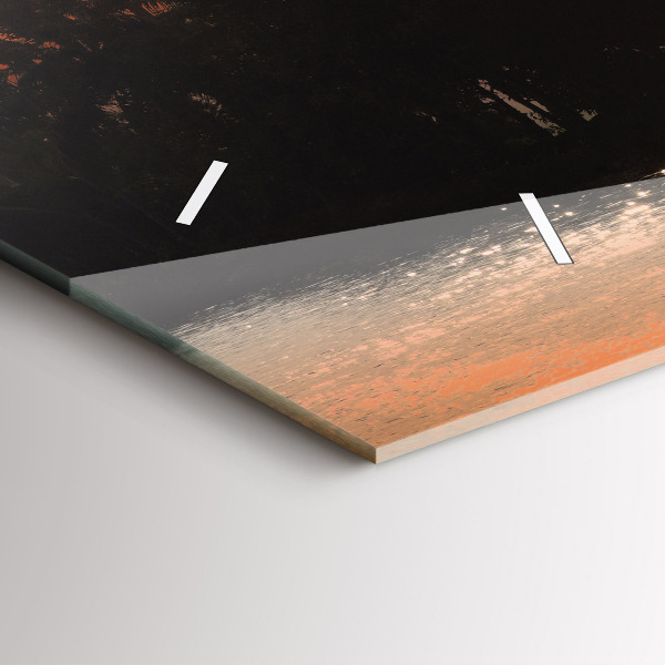 Horloge murale horizontale Vacances au coucher du soleil et aux palmiers