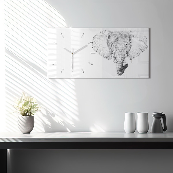 Horloge murale horizontale 'Tête d''éléphant vectorielle'