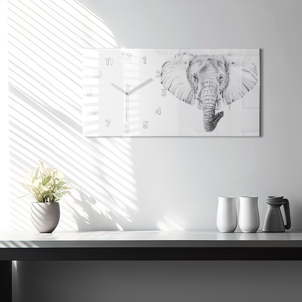 Horloge murale horizontale 'Tête d''éléphant vectorielle'