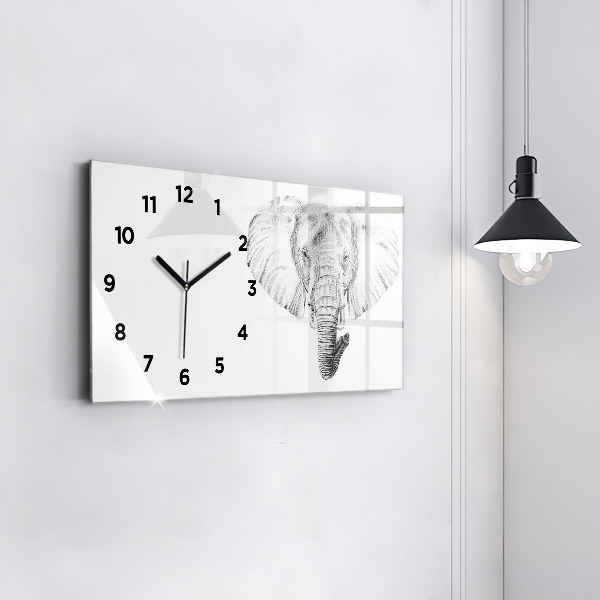 Horloge murale horizontale 'Tête d''éléphant vectorielle'