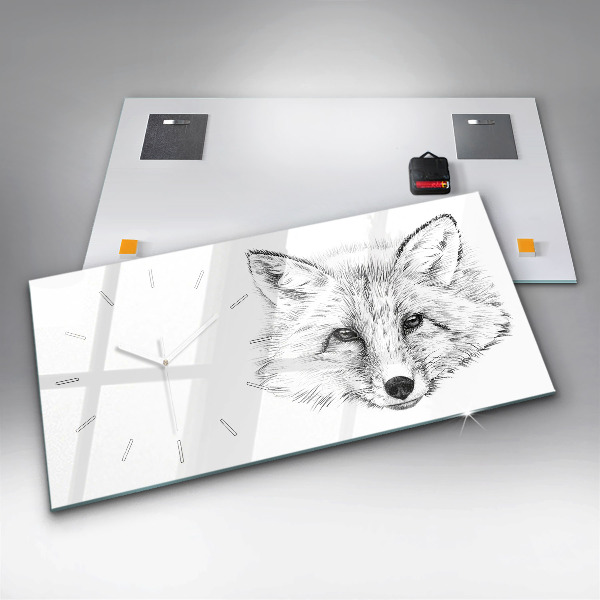 Horloge murale horizontale Tête de renard vectorielle