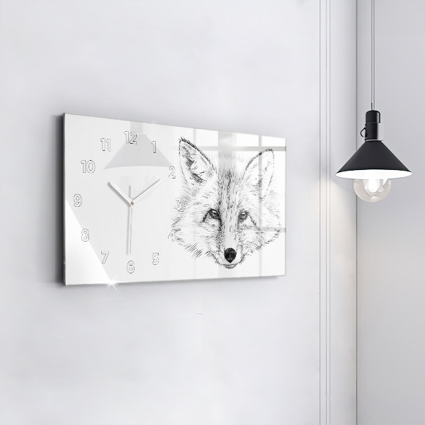 Horloge murale horizontale Tête de renard vectorielle