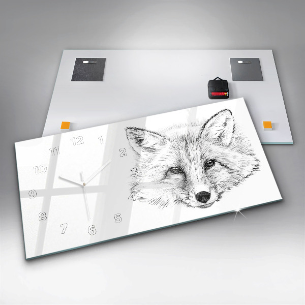 Horloge murale horizontale Tête de renard vectorielle
