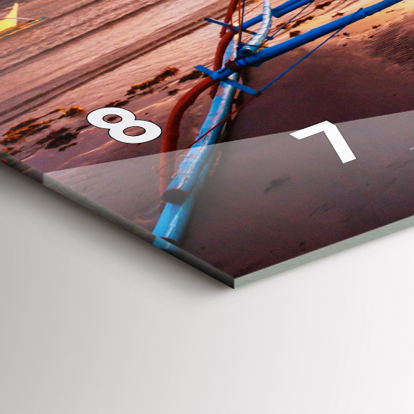 Horloge murale horizontale Bateau et coucher de soleil