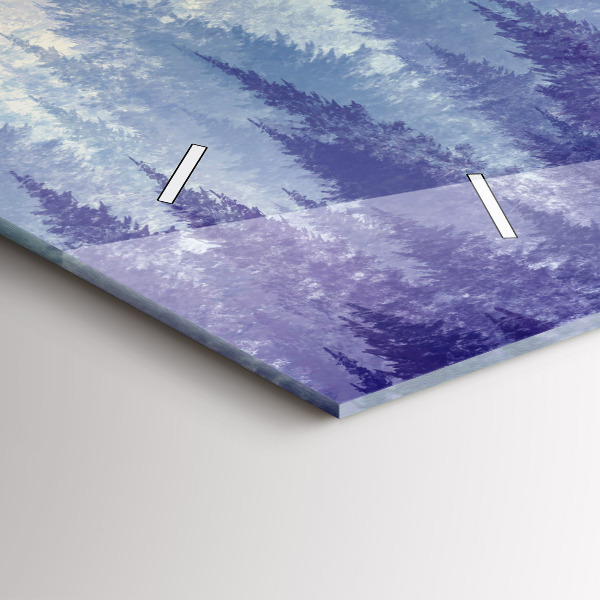 Horloge murale horizontale Forêt dans le brouillard