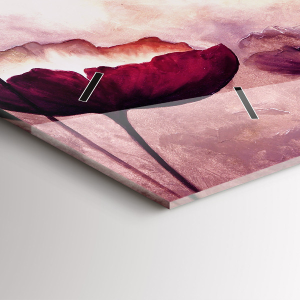 Horloge murale horizontale Fleurs de coquelicots en fleurs