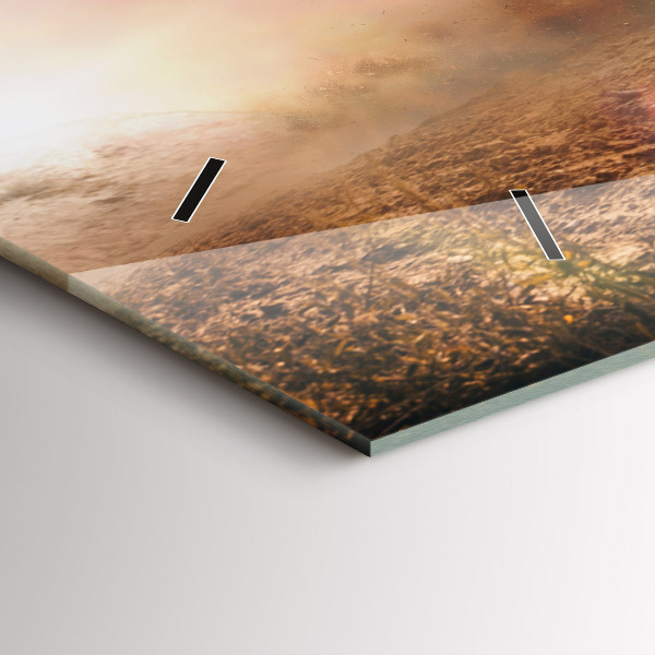 Horloge murale horizontale Homme sur une moto