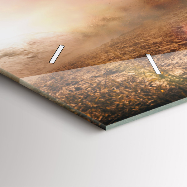 Horloge murale horizontale Homme sur une moto