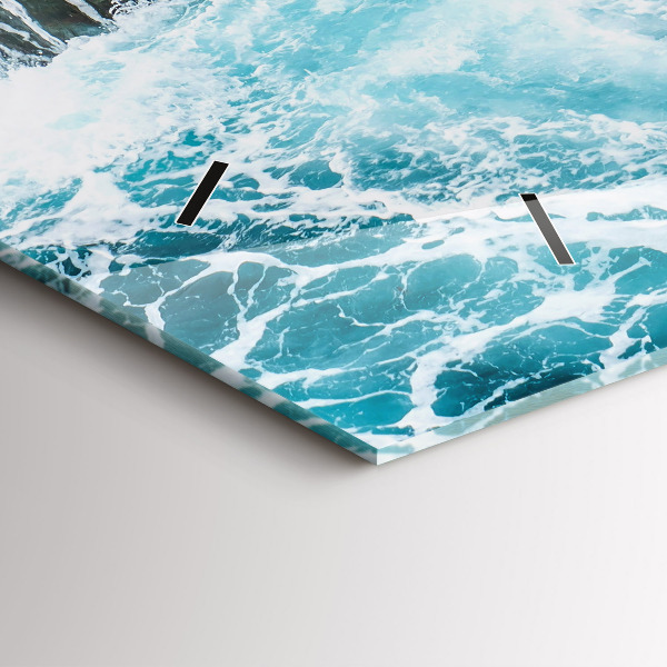 Horloge murale horizontale Vagues tourbillonnantes et mousseuses