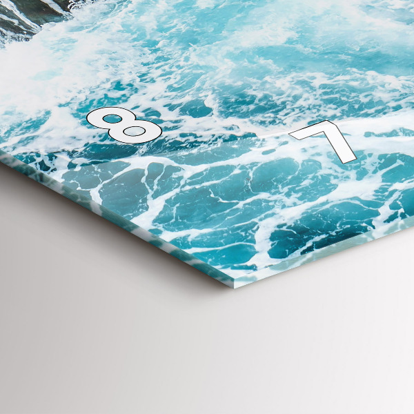 Horloge murale horizontale Vagues tourbillonnantes et mousseuses