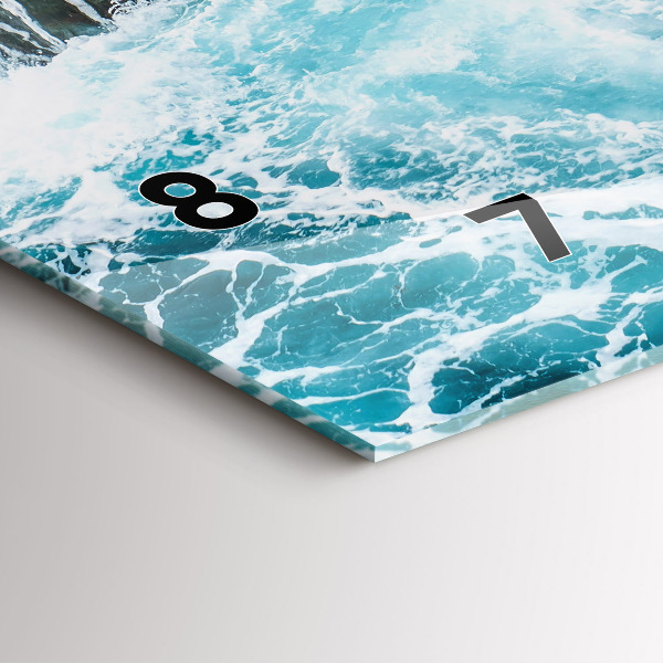 Horloge murale horizontale Vagues tourbillonnantes et mousseuses