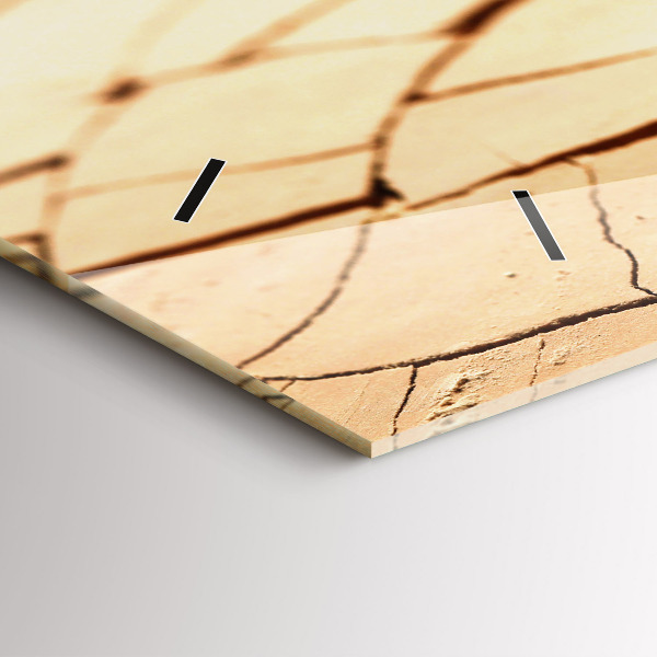 Horloge rectangulaire horizontale Une plante dans un sol asséché