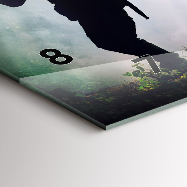 Horloge murale horizontale 'Soldats de l''armée dans la forêt'