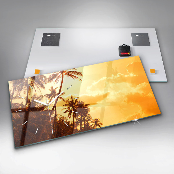 Horloge murale horizontale Palmiers ensoleillés