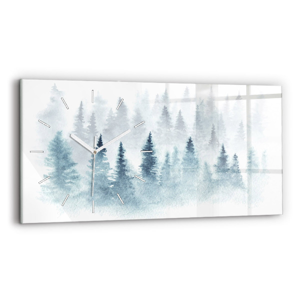 Horloge murale horizontale 'Forêt d''hiver'
