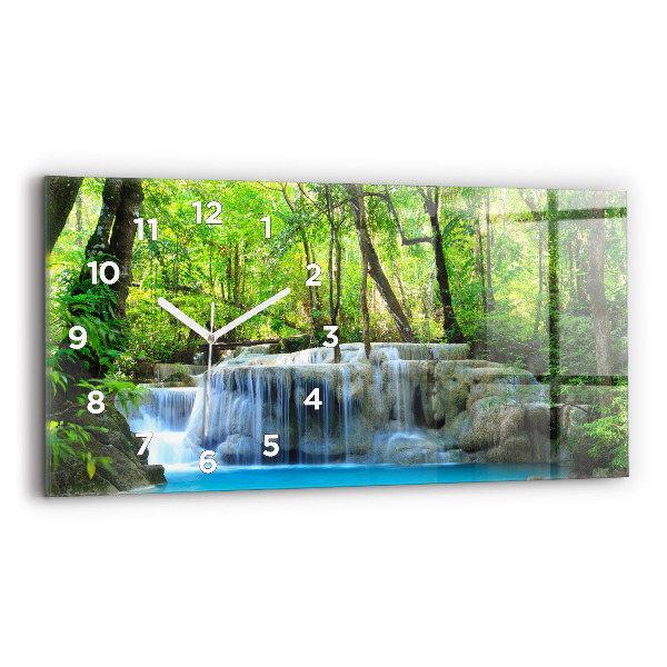 Horloge rectangulaire horizontale Cascade dans la forêt