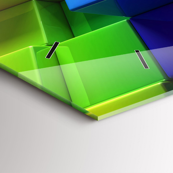 Horloge rectangulaire horizontale Cubes colorés