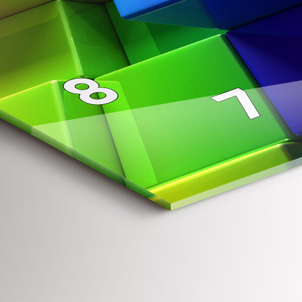 Horloge rectangulaire horizontale Cubes colorés