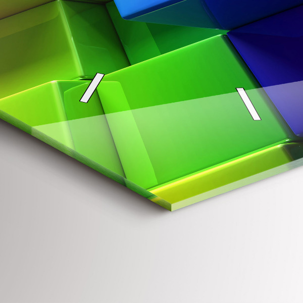 Horloge rectangulaire horizontale Cubes colorés