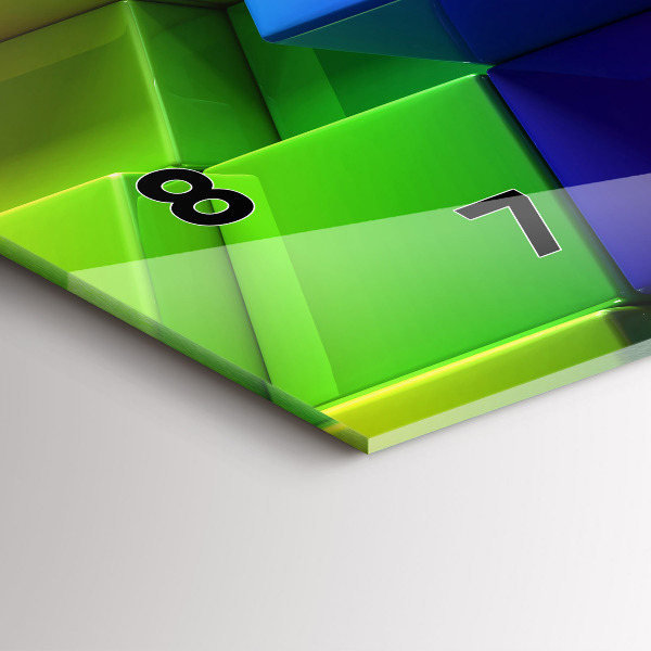 Horloge rectangulaire horizontale Cubes colorés