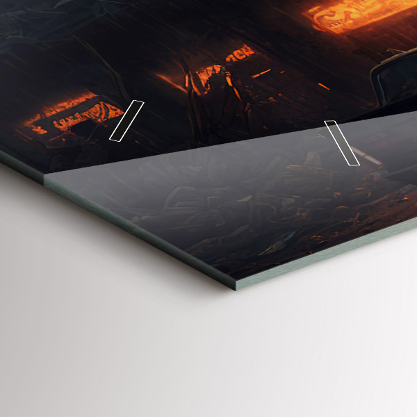 Horloge murale horizontale Bâtiment apocalyptique