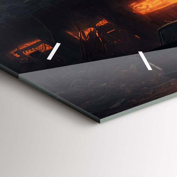 Horloge murale horizontale Bâtiment apocalyptique