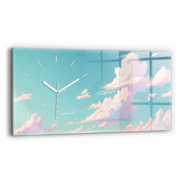 Horloge murale horizontale Couleur pastel du ciel