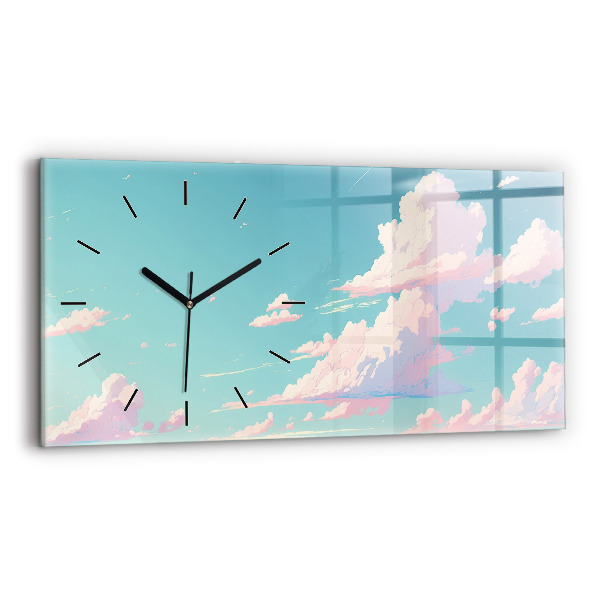 Horloge murale horizontale Couleur pastel du ciel