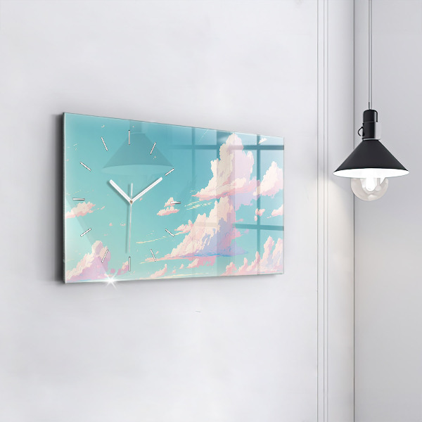 Horloge murale horizontale Couleur pastel du ciel
