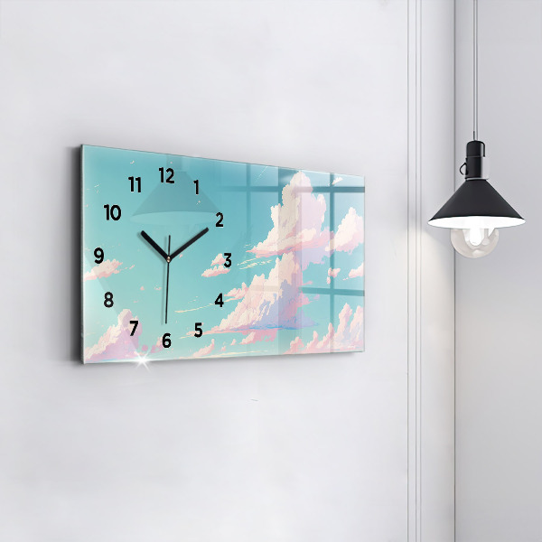 Horloge murale horizontale Couleur pastel du ciel