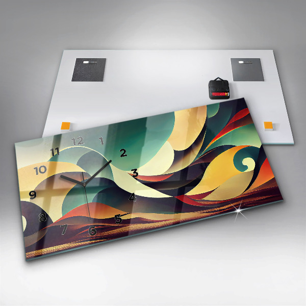 Horloge murale horizontale Arrière-plan de lignes abstraites