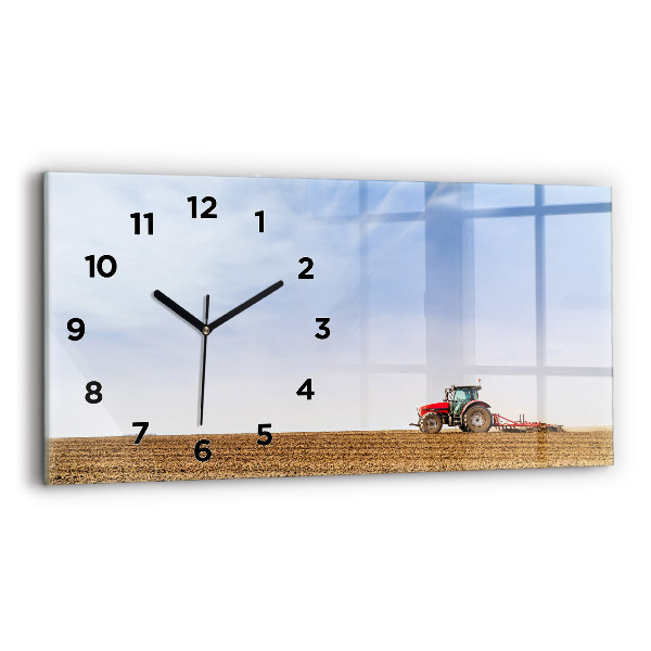 Horloge rectangulaire horizontale Un agriculteur sur un tracteur