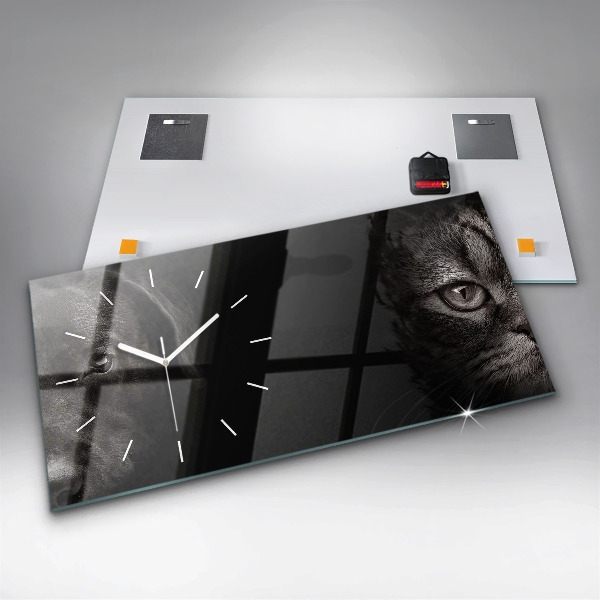 Horloge rectangulaire horizontale Chien et chat Scottish Fold