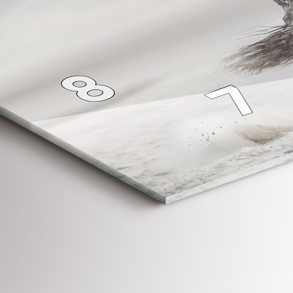 Horloge rectangulaire horizontale Cheval blanc au galop