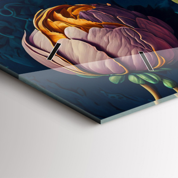 Horloge murale horizontale Bouquet de fleurs vintage